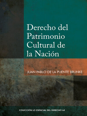 cover image of Derecho del patrimonio cultural de la nación